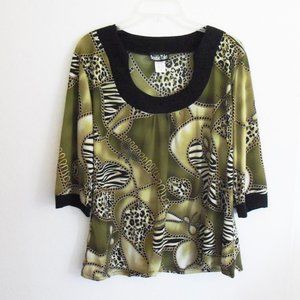 Vintage polyester knit top (#EV1000)
